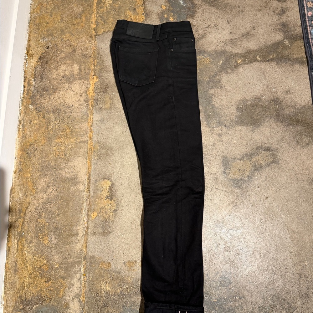 Naked & Famous Denim Men's Straight Black Jeans - Picture 6 of 6